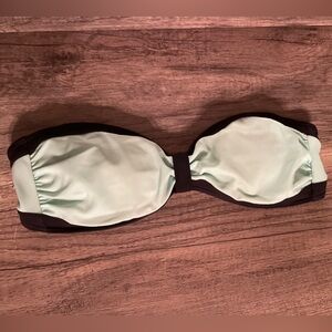 Victoria's Secret Strapless Green Swim Top Size M Medium Bandeau Swimsuit Bikini